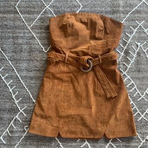 Free people suede Leather mini dress! Oh My!